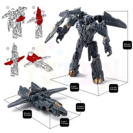 JiaWell 8 Pcs Mini Transforming Toys, 3.5 inch Transformed Toys, Small Car Robot Hero Action Figures, Deformation Robots Birthday Party Favors for Kids Boys Girls 3 4 5 6 7 8 9 10 Year Toy