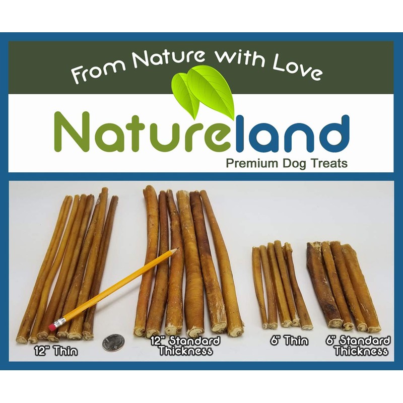 Natureland 12" Bully Sticks Standard Thickness (12" Standard Thickness -