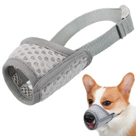 Mayerzon Dog Muzzle, Soft Mesh Muzzle for Small Medium Large Dogs Chihuahua Poodles Beagle Dachshund Corgis Labrador, Puppy Muzzle for Biting Chewing Grooming, Allows Panting Drinking