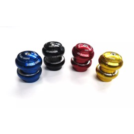 COOK BROS. RACING ABEC 5 Bearing 1 1/8 inch  Threadless Headset Bl Sil Blk Rd Gd - Silver