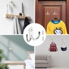 YSDMY Pack of 8 Coat Hooks, Silver, Double Wall Hooks,