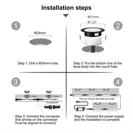 Sumaote Recessed LED Deck Light Kits Dusk to Dawn, 10 Pack φ1.22in Low Voltage 12V Warm White Step Lights with Photocell Sensor, IP67 Waterproof Outdoor Deck Stair Lighting for Patio Yard Path