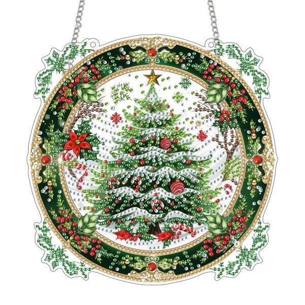 SKRYUIE Hanging Diamond Art Kits for Adults Christmas, DIY Window