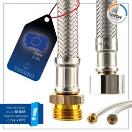 Tecuro DN 8 Connection Hose IG x AG for Sanitary Installation KTW-A- DVGW