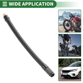 Motoforti Universal Tyre Inflator Extension Hose Air Compressor Extension Hose Adapter 7.09 Inch M8 x 0.8 10 mm OD Heavy Duty Rubber Hose Black Connector