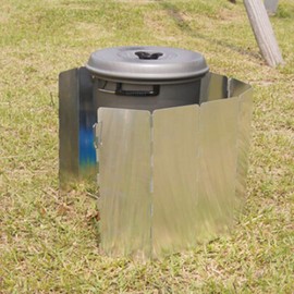 Camping Stove Windscreen, 11 Plates Folding Stainless Steel Outdoor Stove Windshield Wind Guard with Carrying Bag for Hiking Picnic Backpacking Cooking