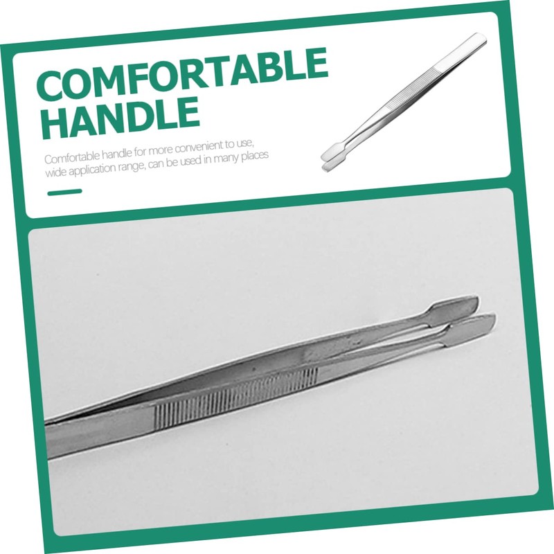 VILLFUL 15pcs Stainless Steel Flat Head Tweezers for False Lashes