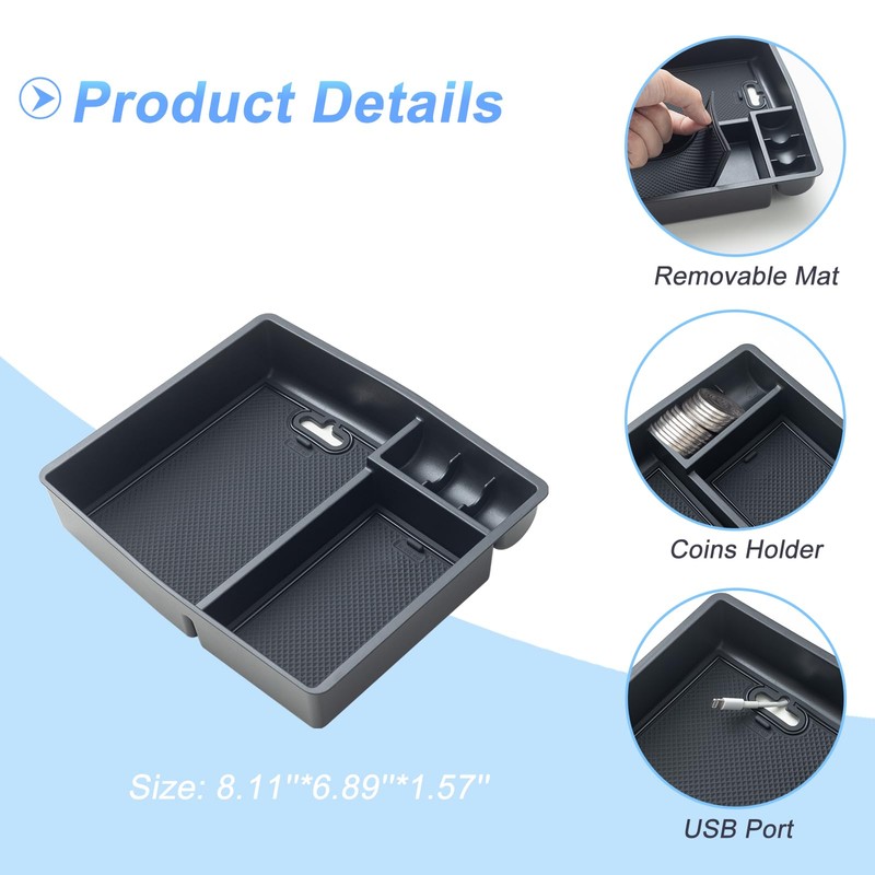 JKCOVER 2PCS Center Console Organizer Compatible with 2024 2025 Toyota