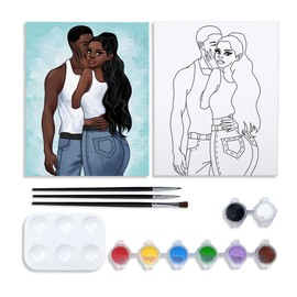 VOCHIC Couples Paint Party Kits Pre Drawn Canvas for Adults for Paint and Sip Date Night Games for Couples Painting kit 8x10 Girl Boy