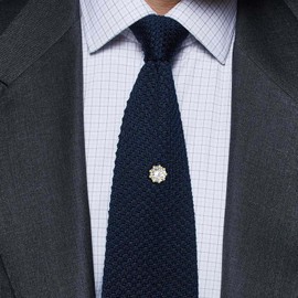 HAWSON Mens Gold Tie Tack With Chain Gold Tie Clip Party Accessories White