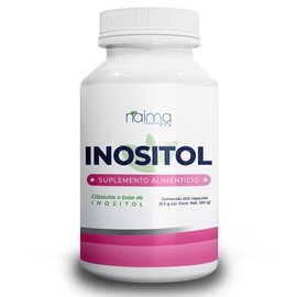 NAIMA Inositol, 200 Cápsulas  Suplemento Alimenticio 100 Puro Ingredientes Naturales, Sin Aditivos  Equilibrio Hormonal y Bienestar Emocional Mujeres 