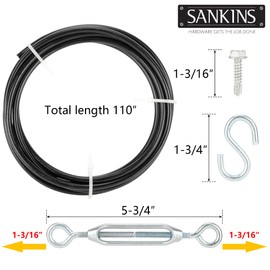 SANKINS Anti-Sag Gate Kits, Gate Hardware Kit Steel in Zinc, Interior and Exterior Gate Sag Kit, Black