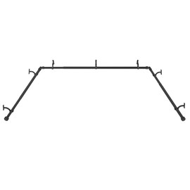 Mayrhyme Black Bay Window Curtain Rods with Aluminum End Cap Finials and Brackets,Adjustable 36-72 Inch Center Rod for windows (24-68’’), 20-36 Inch Side Rods for windows (16-32’’),1 Inch Diameter