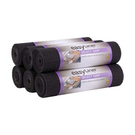 Duck Select Grip Easy Liner Shelf Liner 12" Wide Kitchen Pack, 6-Rolls, Each 10' Length, Black