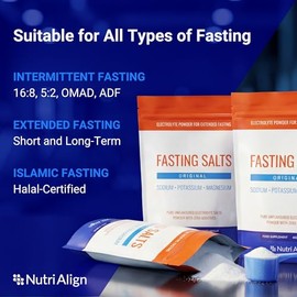 Nutri-Align “Sales En Ayunas En Ayunas En Polvo De Electrolitos | Electrolitos Puros Sin Sabor Para Ayunar - Ayuno Intermitente Y Prolongado | 400G So
