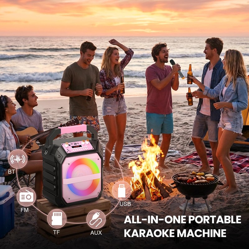 VICTRESS Portable Karaoke Machine for Adults 45W Coaxial Speaker with