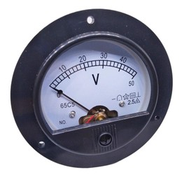 DC 0~50V Round Analog Volt Pointer Needle Panel Meter Voltmeter