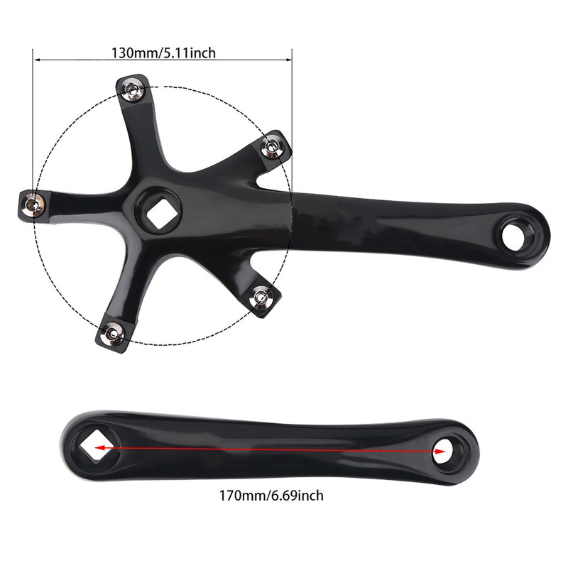 1Pair 170MM Mountain Road Bike Alloy Single Crankset Repair Parts