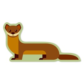 Die Cut Sticker Weasel, Geometric, Contour Vinyl Sticker 3 to 6 inches, (Waterproof Decal for Cars, Water Bottles, Laptops, Coolers), Large