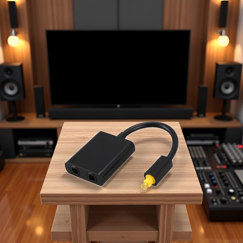 PurYupearl Black Digital SPDIF Optical Audio Splitter 2 Way for