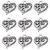 50pcs Antique Silver Filigree Love Heart Charms Tibetan Alloy Floating