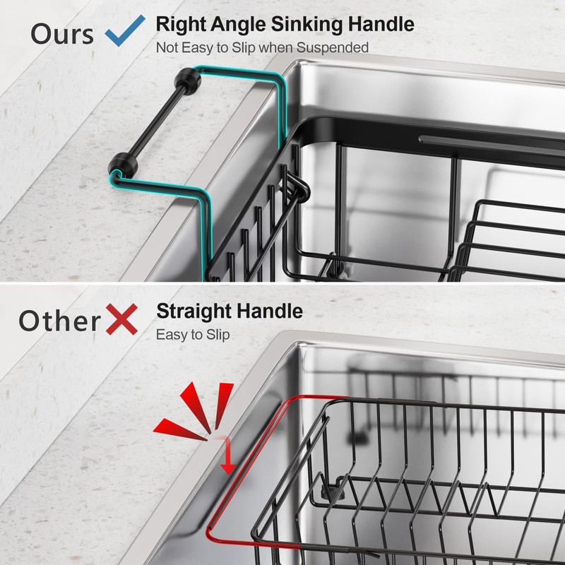 iSPECLE Sink Dish Drying Rack, Capacity Expandable Over Sink Dish