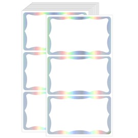 STARLIBOO Holographic Colored Labels Stickers, 3X5 Inch Removable Large Label Stickers for Moving Boxes and Storage Bins- Waterproof- Writable- Tear Resistant (Holographic Silver