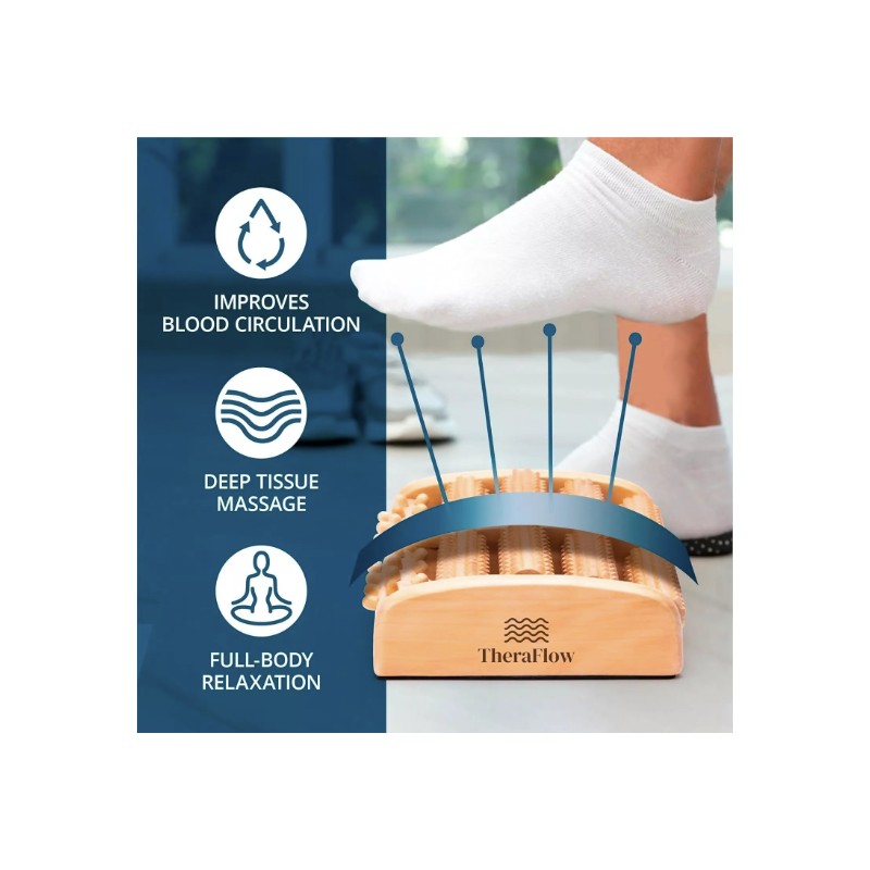 TheraFlow Dual Foot Massager Roller (Large). Relax and Relieve Plantar