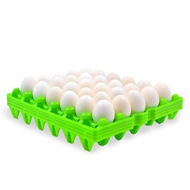 Aqwxc 4-Pack Plastic Egg Crate, 30-Egg Flats - Stackable & Durable, Great for Storing, Sorting & Shipping, and Reusable (4-Pack Green)