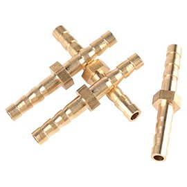 Brass Barbed Wire Fitting Hose Connector Reducer Plug Tap Irrigation Joint Coupler Plug 4-4 mm Pack of 4