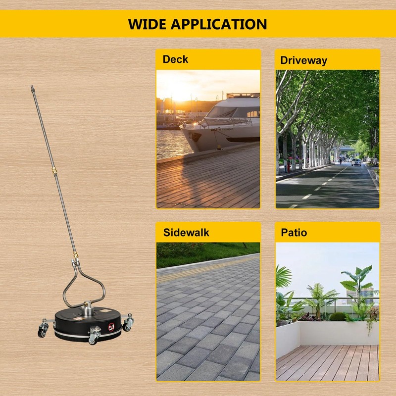 OCPTY 13.7Pressure Washer Surface Cleaner with 4 Wheels 1/4 Quick