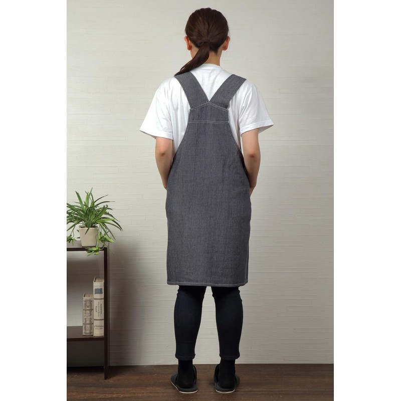 Anes p596 Women's Tunic Type Denim Like Apron, Overalls, Short,