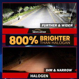 NOVCAPAR HB4 9006 Bulbs, 800% Super Bright 30000LM Cool White 6500K,1:1 Mini Size, Plug and Play, CANBUS Ready, IP68 waterproof HB4 9006 fog lights, Pack of 2