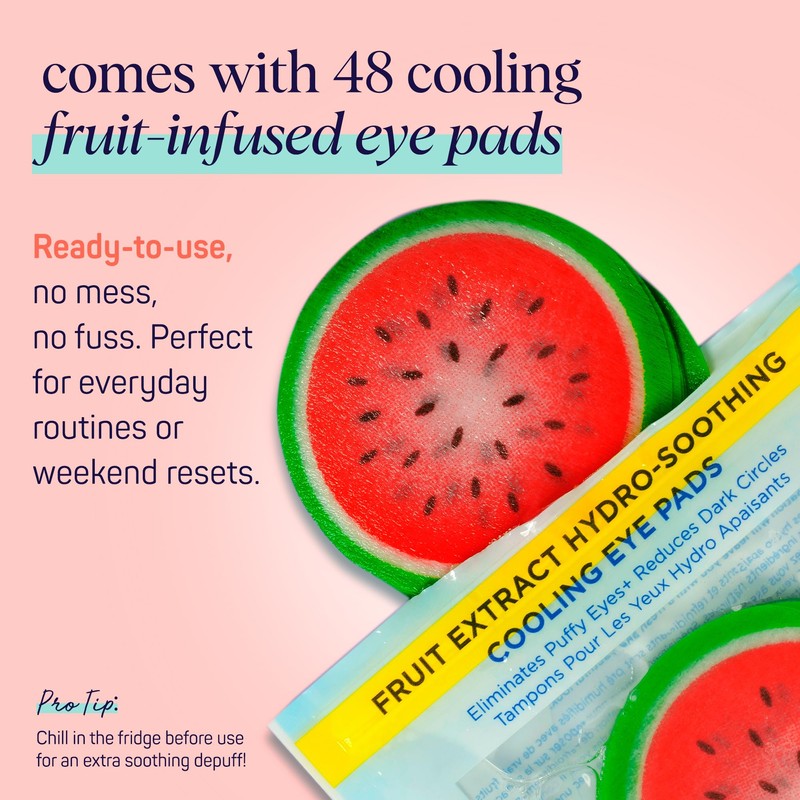 SpaLife Watermelon Cooling Eye Pads, 48 Hydrating Under Eye Patches