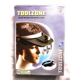 toolzone HB195 Head Mounted Magnifier Magnifying Glasses - Black