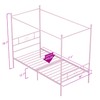 Weehom Twin Canopy Bed Frame with Headboard and Footboard, 4
