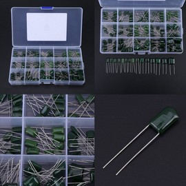 Condensador de poliéster, 150pcs 100V 15 Valor 0.33nF-470nF Condensadores electrolíticos surtido Kit de surtido de capacitores de película de poliéster