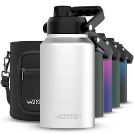 WATERSY 2/3 Gallon Water Bottle Insulated(Cold for 48 Hrs),BPA Free&Leak Proof,87oz Stainless Steel Water Jug/Flask,Big thermo,Large Water Bottle with Handle for Gym,Hiking,Camping,Stainless