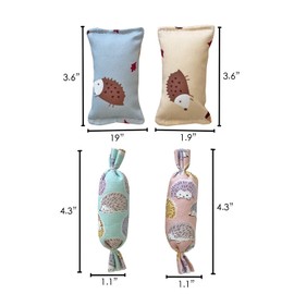 Ymid Select 4 Pcs Hedgehog Mini Pillows Small Animal Toys Habitat Decor Cage Accessories Hedgehog Supplies Photo Props Toy for Ferret,Rabbit,Bird,Parrot,Mouse,Chinchilla, Rat,Gerbil,Dwarf Hamster