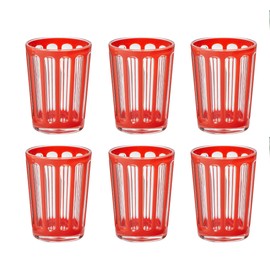 tag Villa 12 oz Orange Acrylic Double Old Fashion DOF BPA-Free, Dishwasher Safe, Durable Drinkware Set of 6 4.5 inch Orange