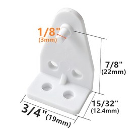 Cutelec 16pcs Hold Down Bracket Bottom Rail Hold Clips White Plastic on 1inch Mini Blinds