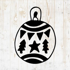 Christmas Ornaments Decals Peel and Stick - Wall Vinyl Decals Stickers - Tree Snowflake Reindeer Santa Claus Holly Angel Silhouette - Car Window Truck Laptop Tumbler - Shop Store Room Decor DWSV15085