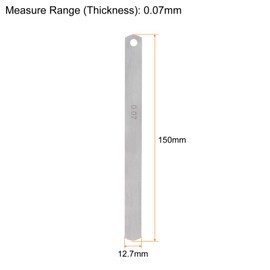 sourcing map 5pcs Mn Steel Feeler Gauge 0.07mm Thickness 150mm Length Metric Filler Thickness Gage Gap Measuring Tool Single Blade
