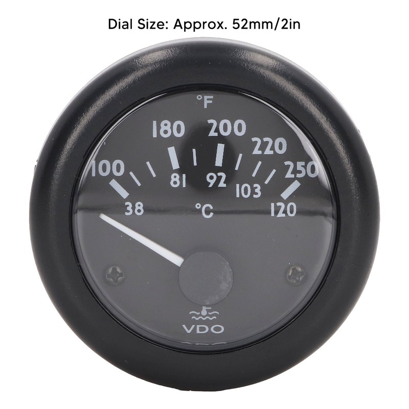 Engine Water Temperature Gauge 2in Wide Range High Accuracy Front