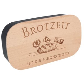 Spruchreif Plastic Lunch Box "Brotzeit" | Lunch Box with Engraving | Lunch Box for School & Work | Gift Idea for Children and Adults | BPA-Free | 18 x 12 x 6 cm