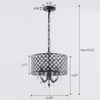 VILUXY Black Crystal Chandelier Modern Ceiling Pendant Light Fixture Drum