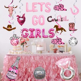 Western Cowgirl Party Hanging Decorations, Disco Cowgirl Bachelorette Party Decorations for Western Themed Disco Party Cowgirls Birthday Let's Go Girls Party Last Rodeo Bachelorette Party Supplies