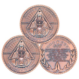 F4godwar 3Pcs Serenity Prayer Sobriety Challenge Coin - Serenity Prayer Medallion - Symbol of Courage and Sobriety - NA/AA Medal - Recovery Gift for Men and Women