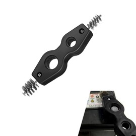 Flygun 1 PC Car 4-in-1 Cable Terminal Brush, Double-Headed Double-Hole Multi-Functional Steel Wire Cleaning Brush, Easy-Grip Pipe Brush, Universal Cleaning Tool for Cars Machine Parts (Black)