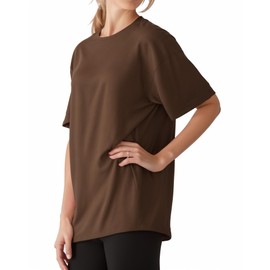 ALGALAROUND T-Shirts for Women Oversize Crew Neck Loose Fit Short Sleeve Oversized T-Shirts Summer Basic Casual Womens Tops for Ladies Going Out Coffee